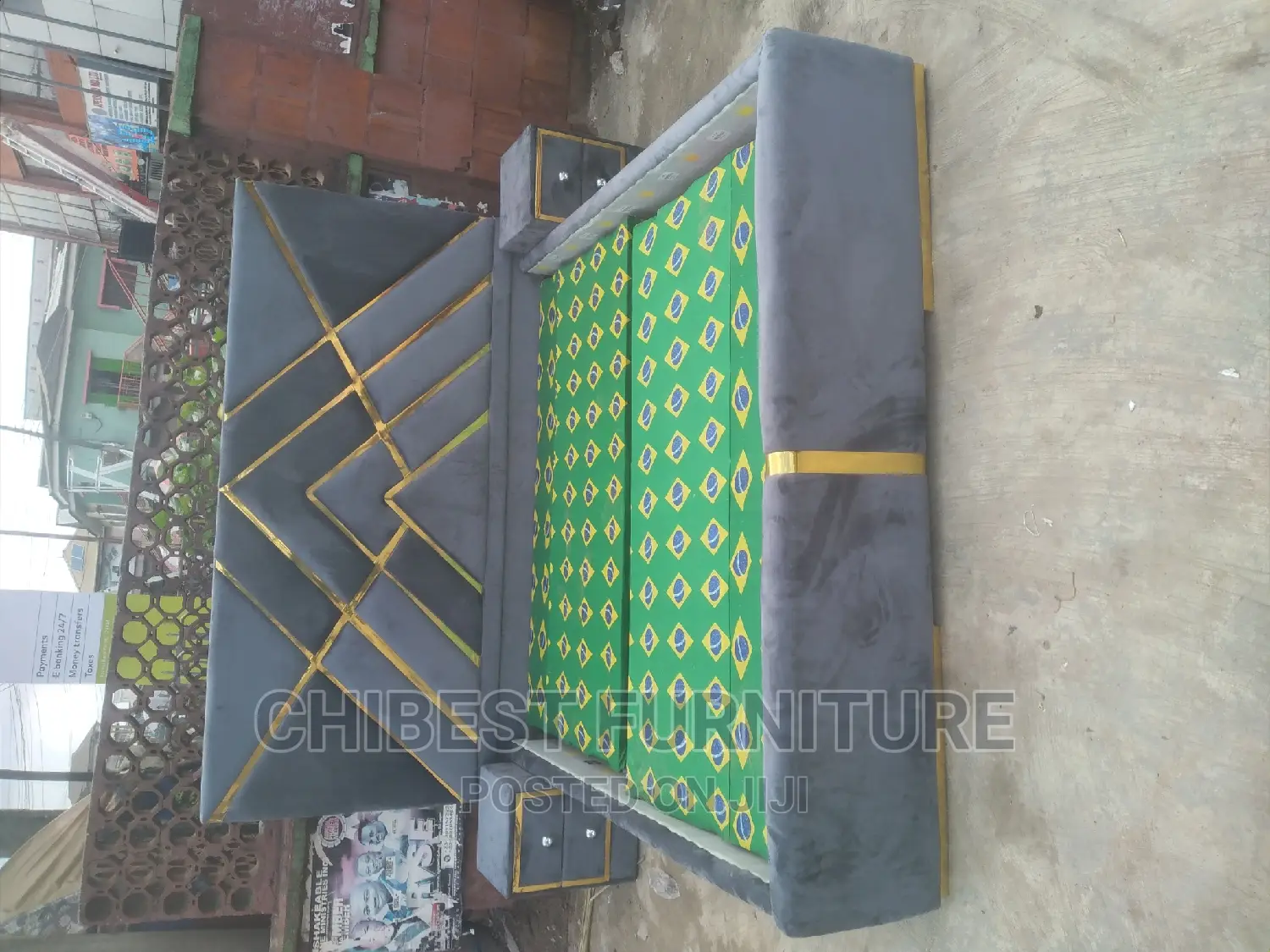 Quality 6by6 Upholstery Padded Bed Frame With Two Bed Sides