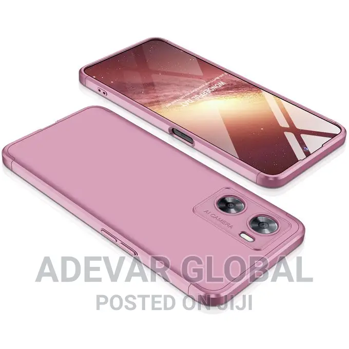 Oppo A57 4G 2022 3 in 1 Hard PC Case Pouch - Rose Gold