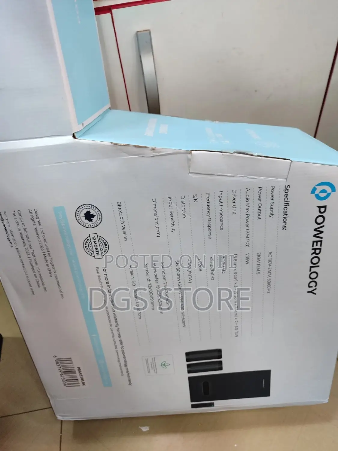 Powerology 5.1 Ch Wireless Soundbar Bluetooth Speaker