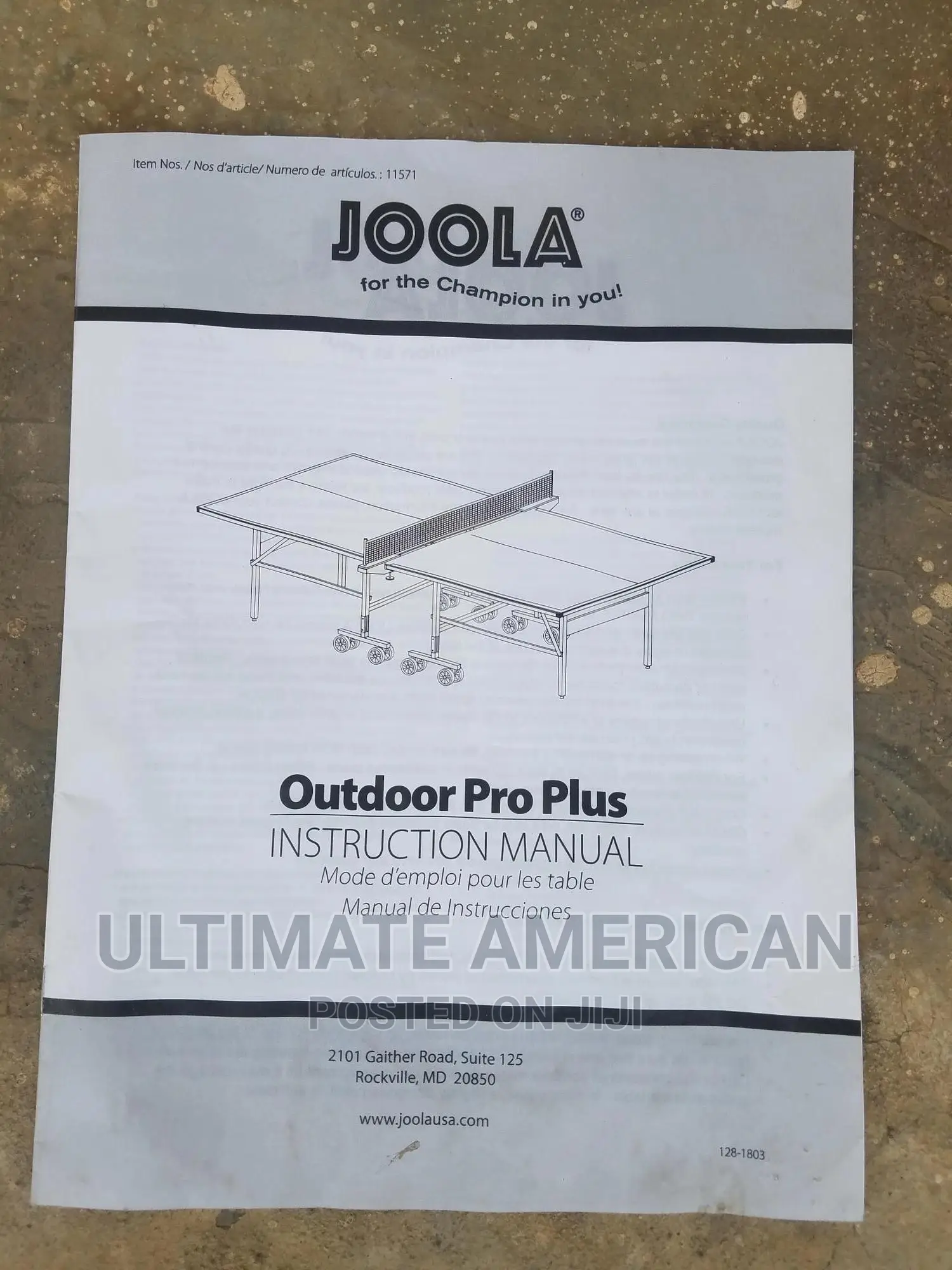 Outdoor Table Tennis USA Approve