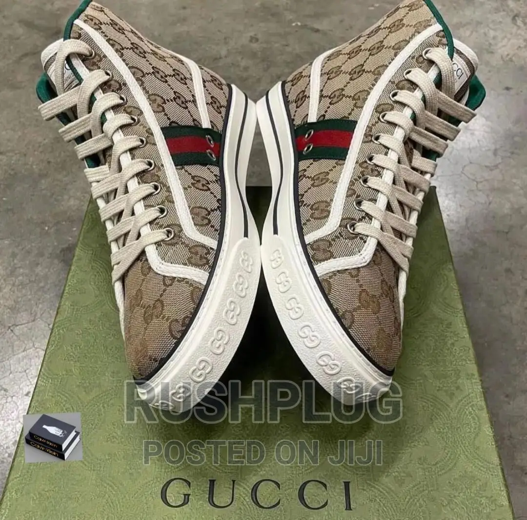 High Top GG Beige Sneakers