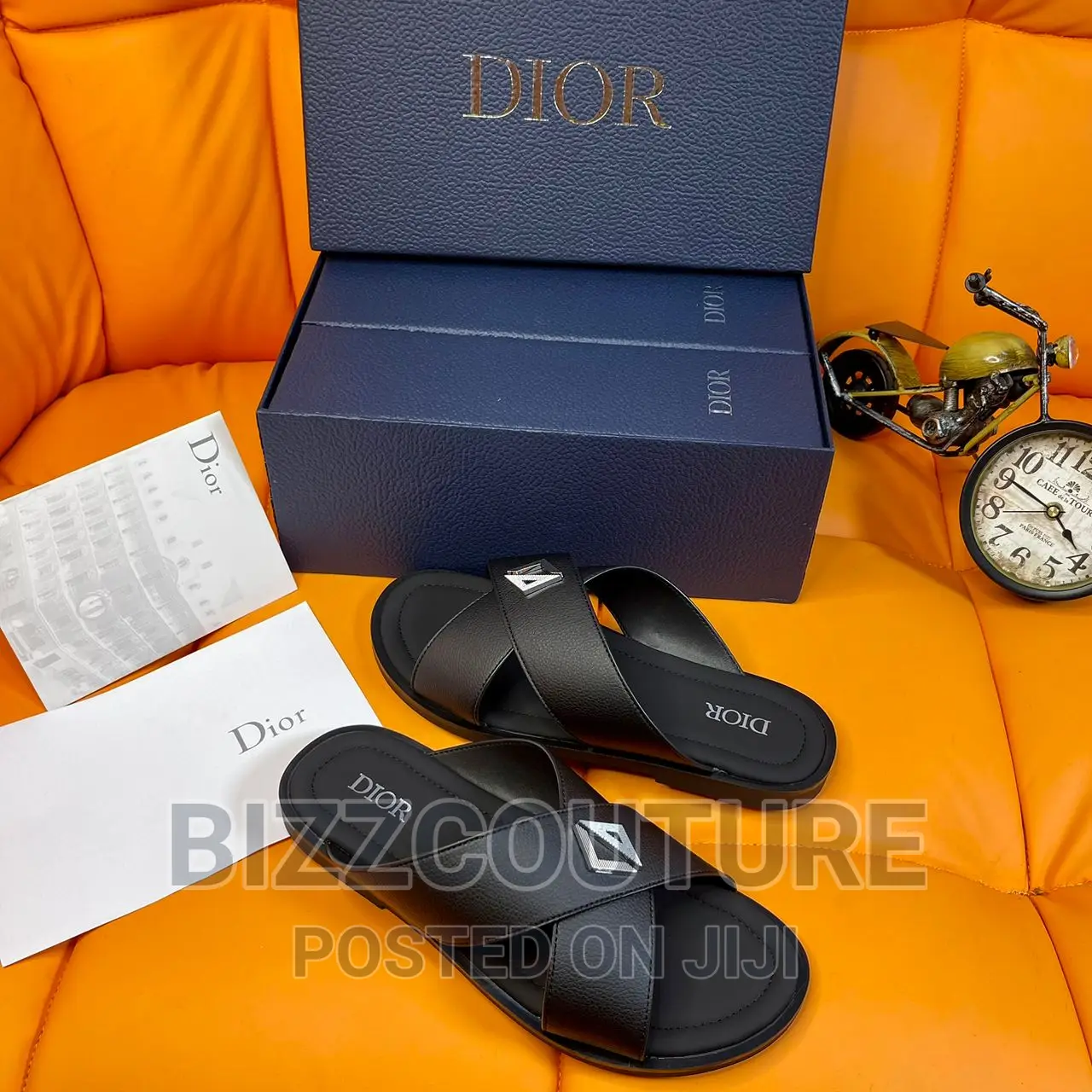 Original DIOR Alias Sandals Black Grained Available in Store