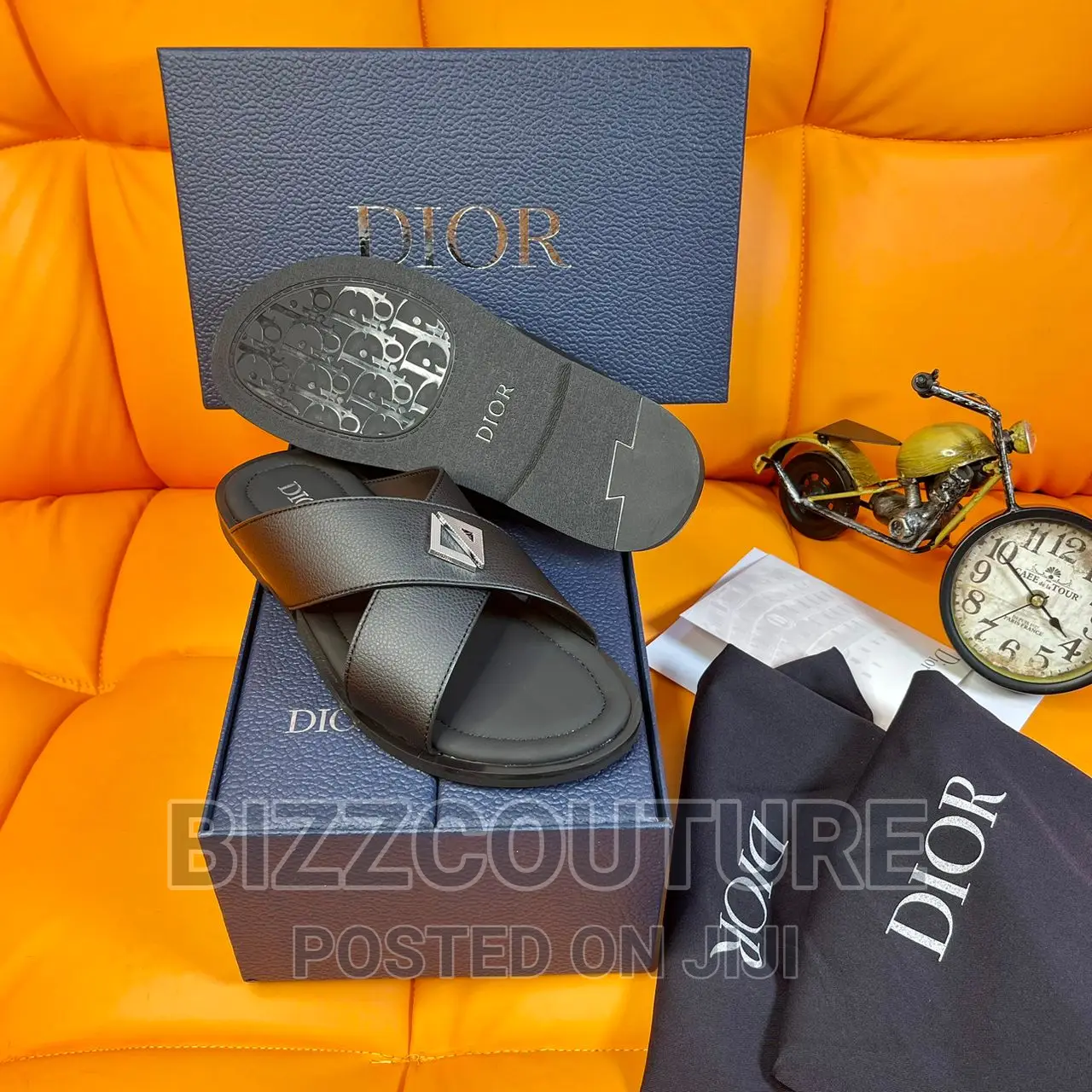 Original DIOR Alias Sandals Black Grained Available in Store