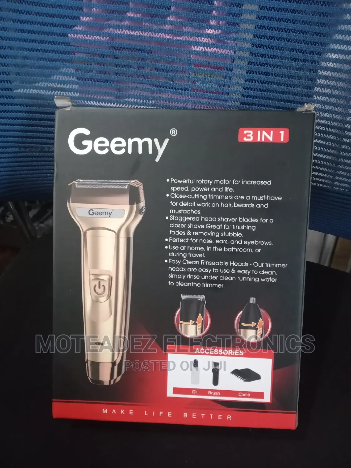 Geemy 3 in 1 Rechargeable Shaver and Trimmer Set