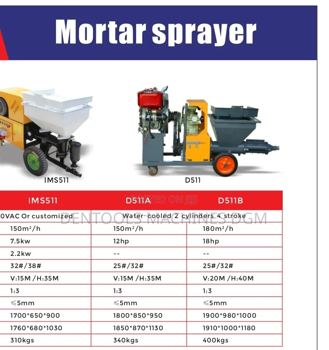 Diesel Engine Plaster Mortar Sprayer Machine