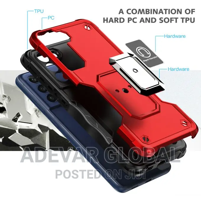 Samsung Galaxy S21 FE 5G Case Metal Ring Magnetic Kickstand