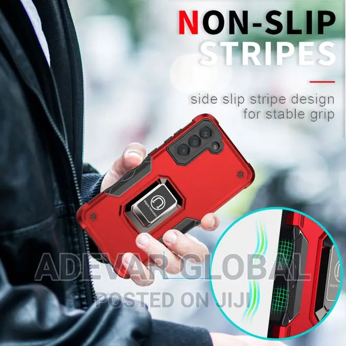 Samsung Galaxy S21 FE 5G Case Metal Ring Magnetic Kickstand