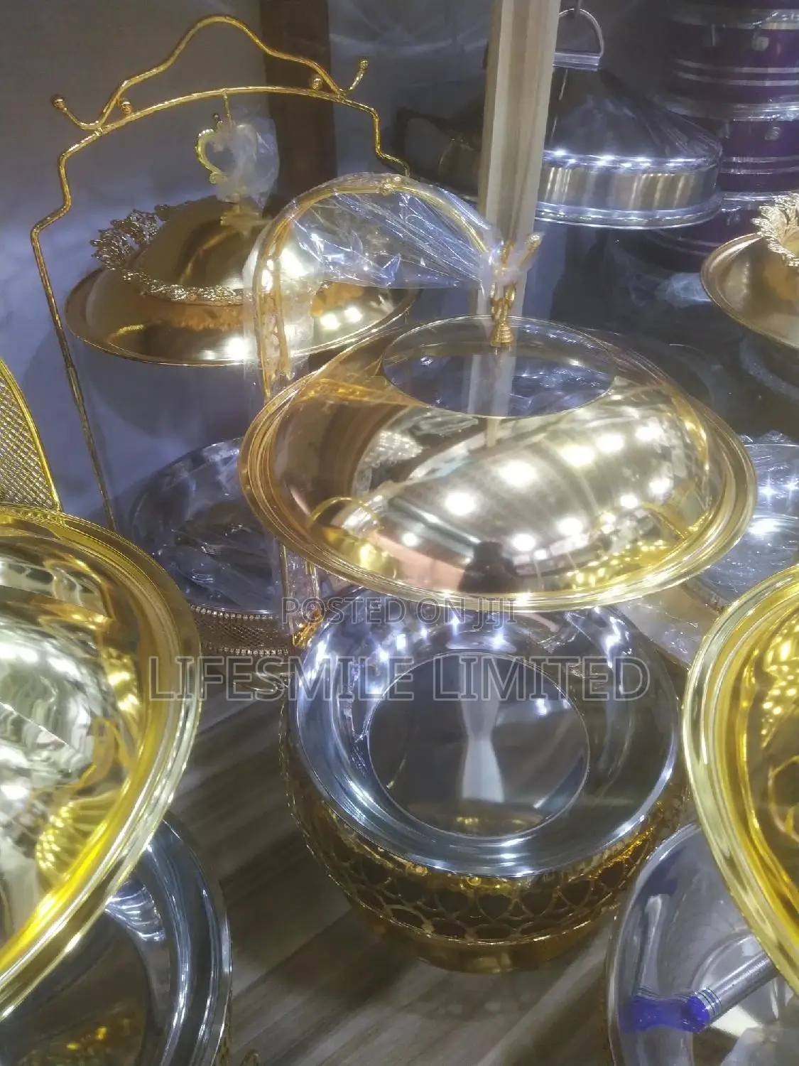 Gold Chaffing Dishes With Hanging