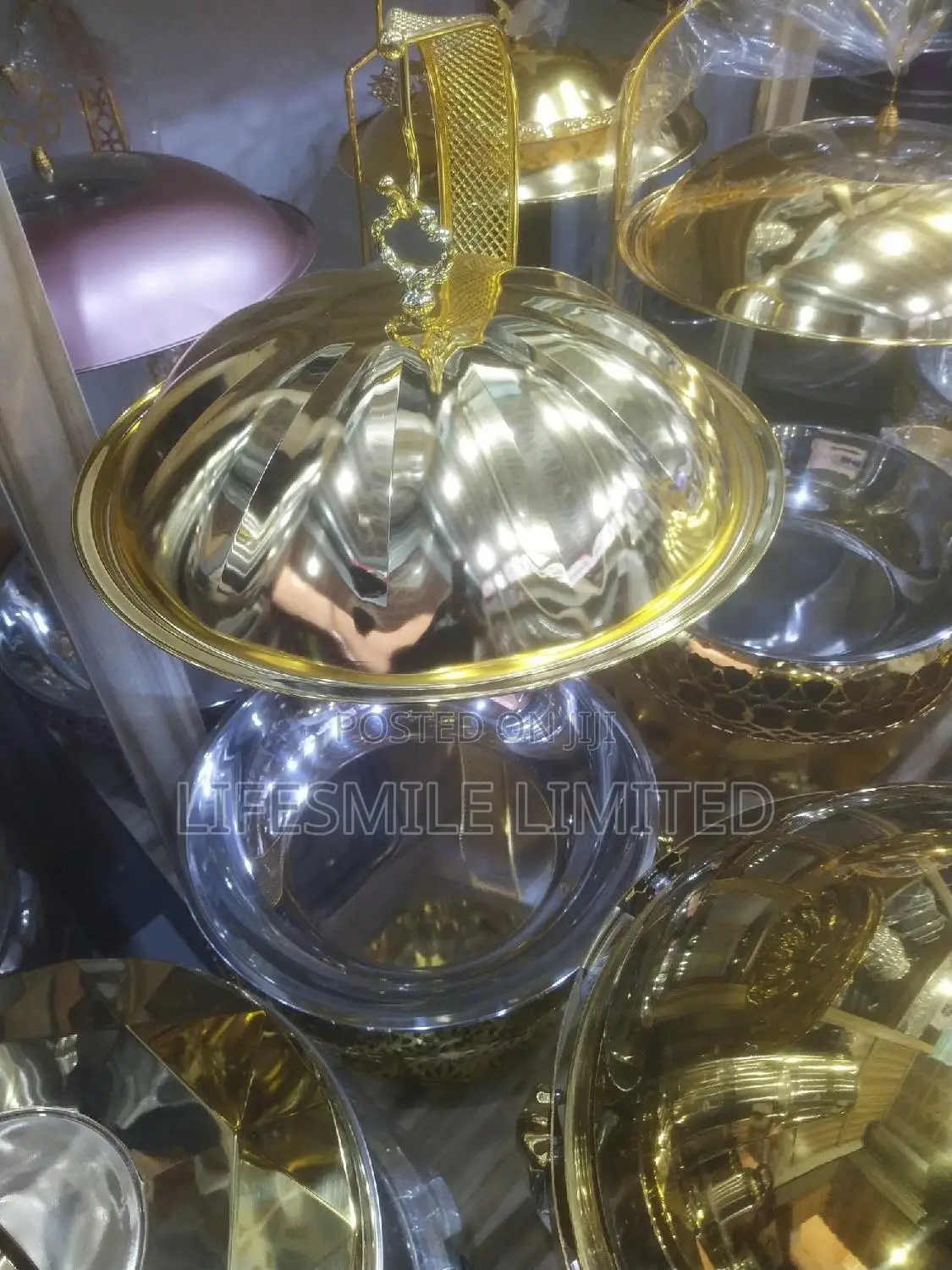 Gold Chaffing Dishes With Hanging
