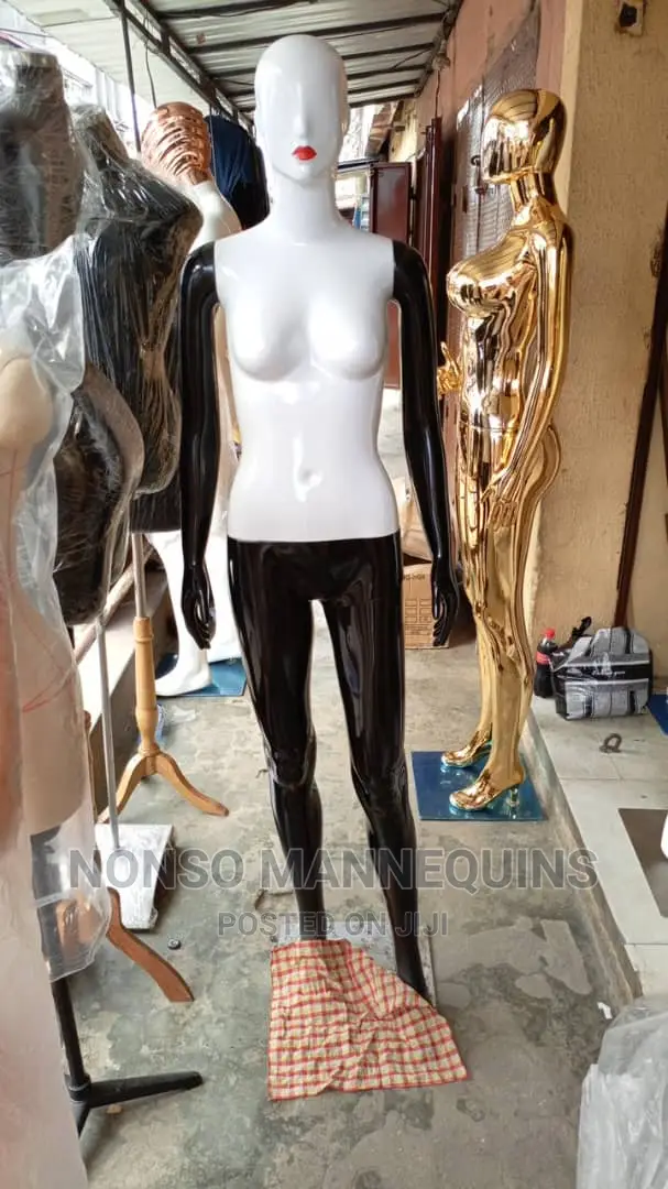 Glossy Black and Glossy White Size 8 Body Female Dummy