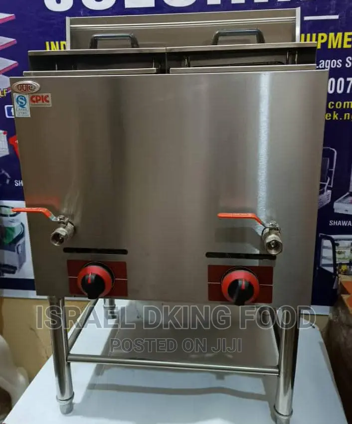 Industrial Stainless Gas Two Basket Standing Deep Fryer