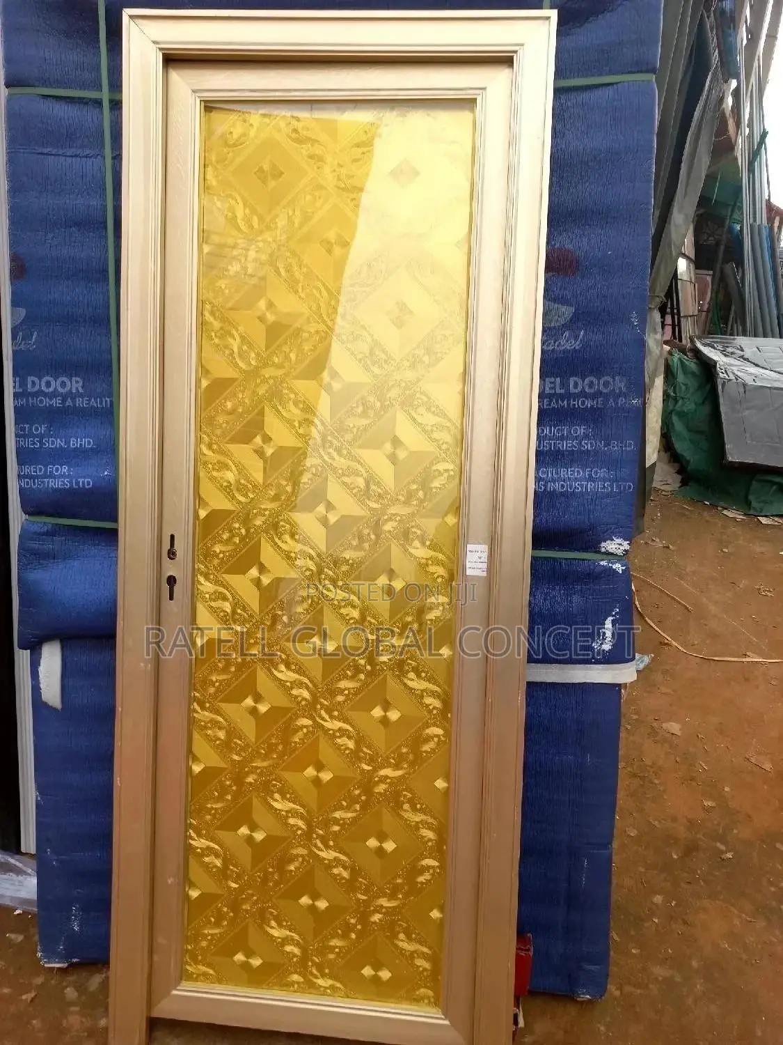 Full Double Glass Bathroom Door [Gold]