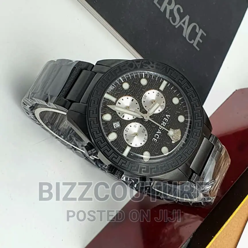 Original VERSACE Black Chain Watch Available in Store
