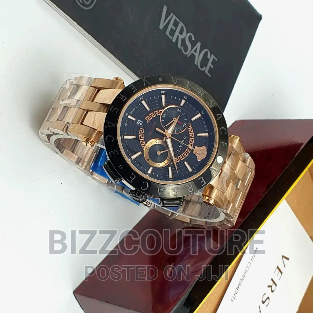 Original VERSACE Gold Steel Chain Watch Available in Store