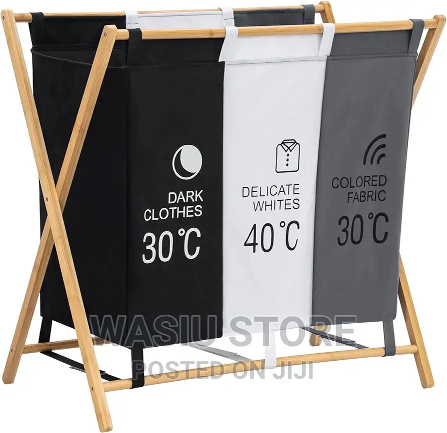 3 Partition 145L Large Laundry Hamper/ Laundry Basket
