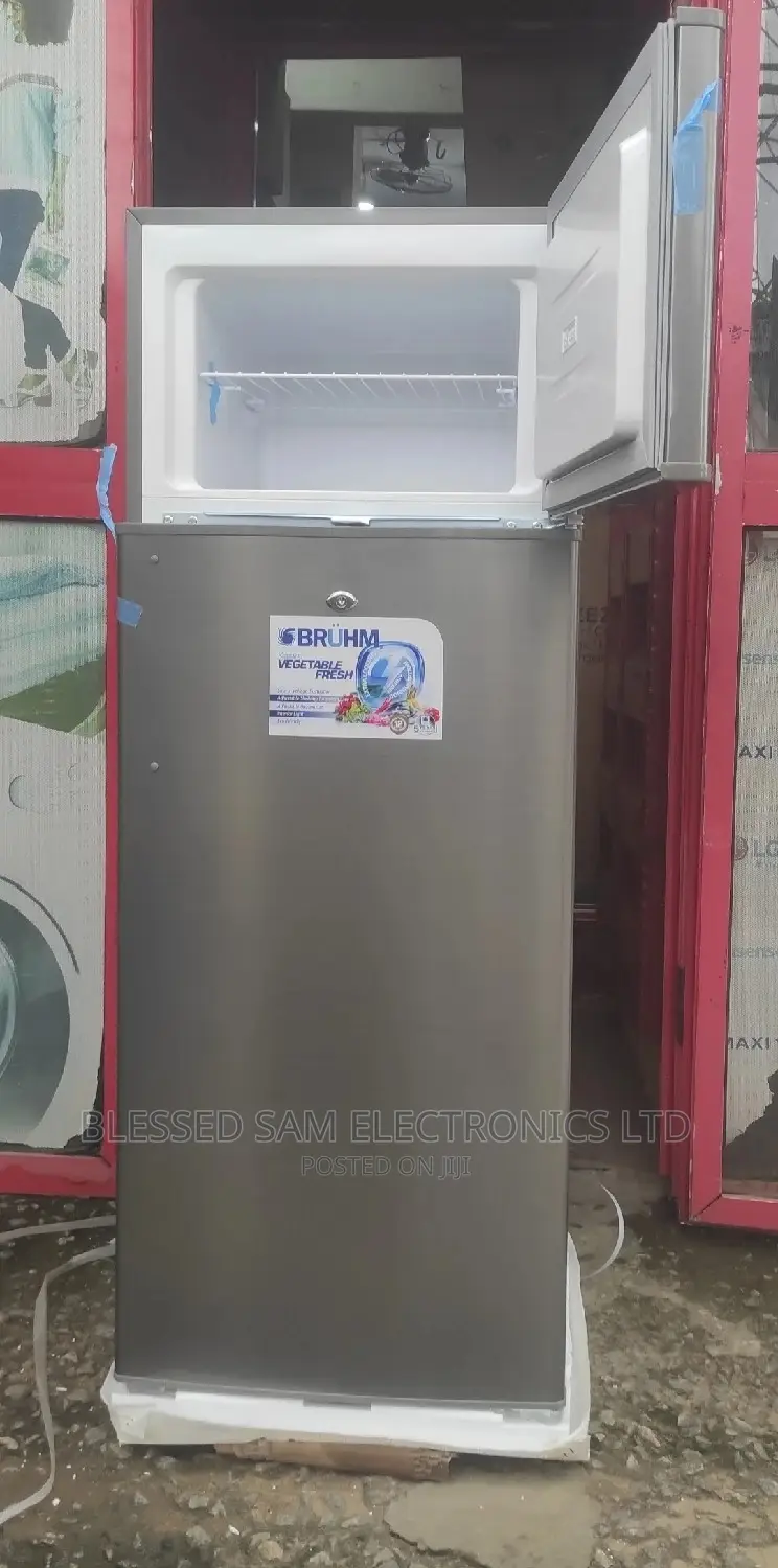 New One Bruhm Fridge Two Door 205-l>Fast Freezing Ice Maker