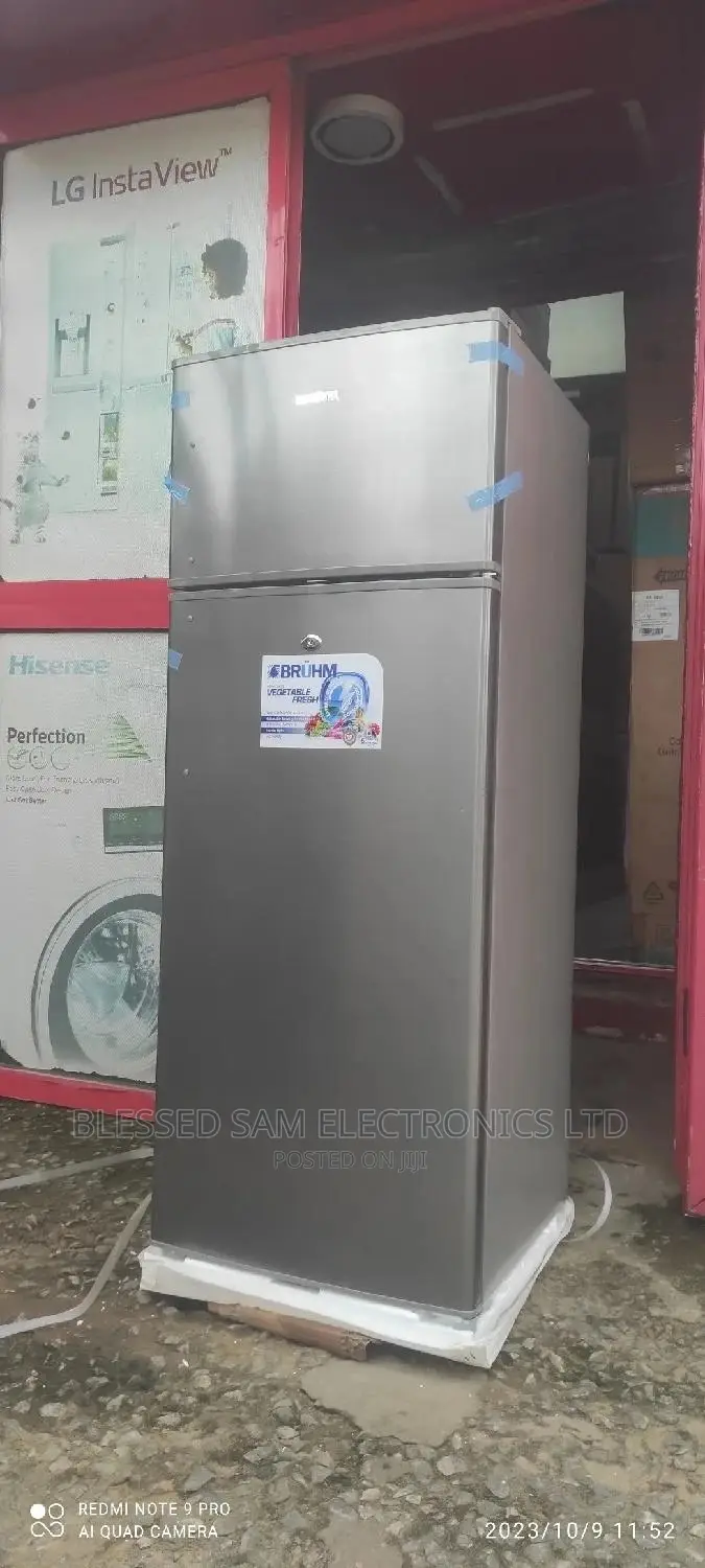 New One Bruhm Fridge Two Door 205-l>Fast Freezing Ice Maker
