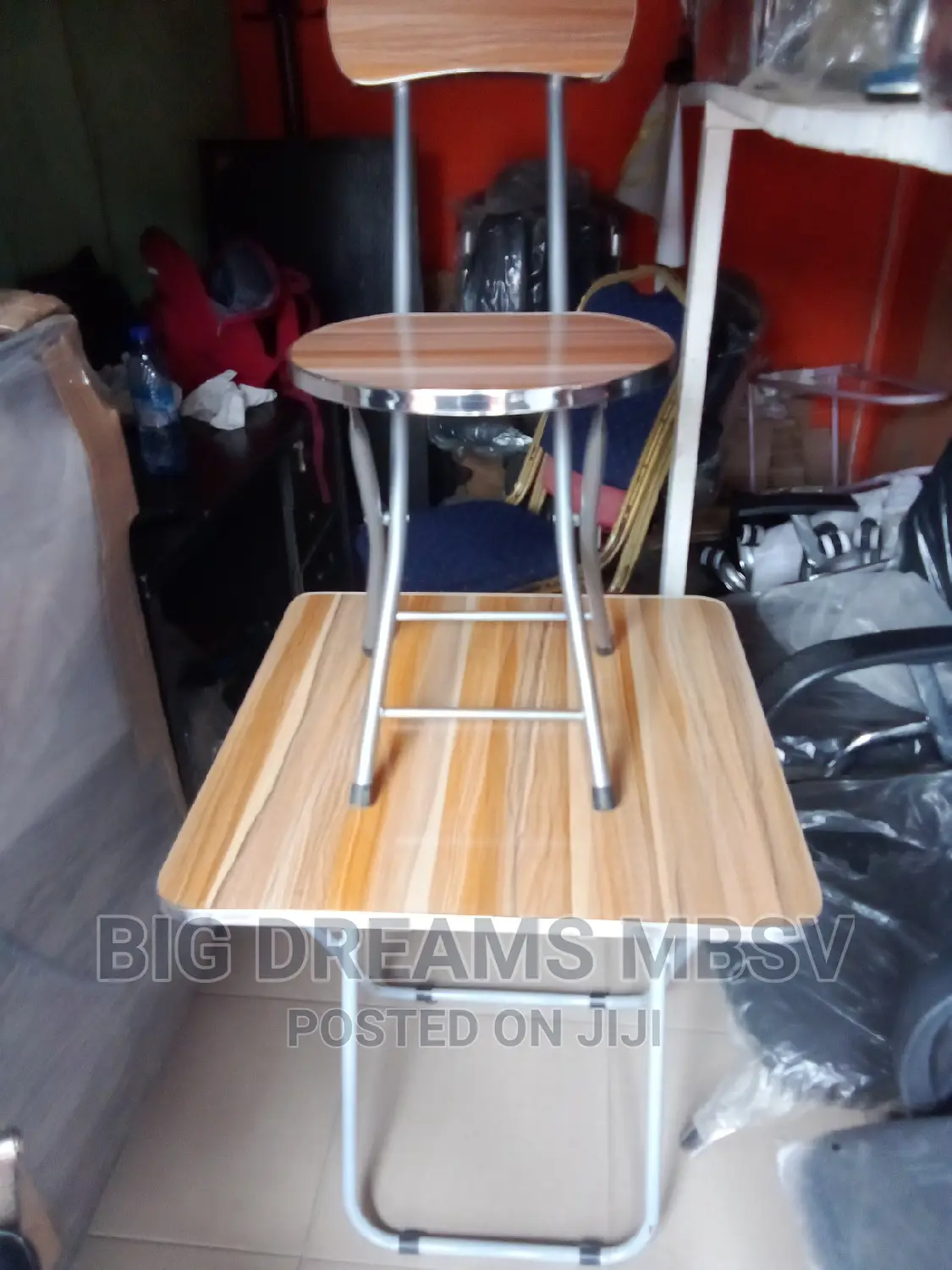 01 Small Folding Wooden Table and Chair