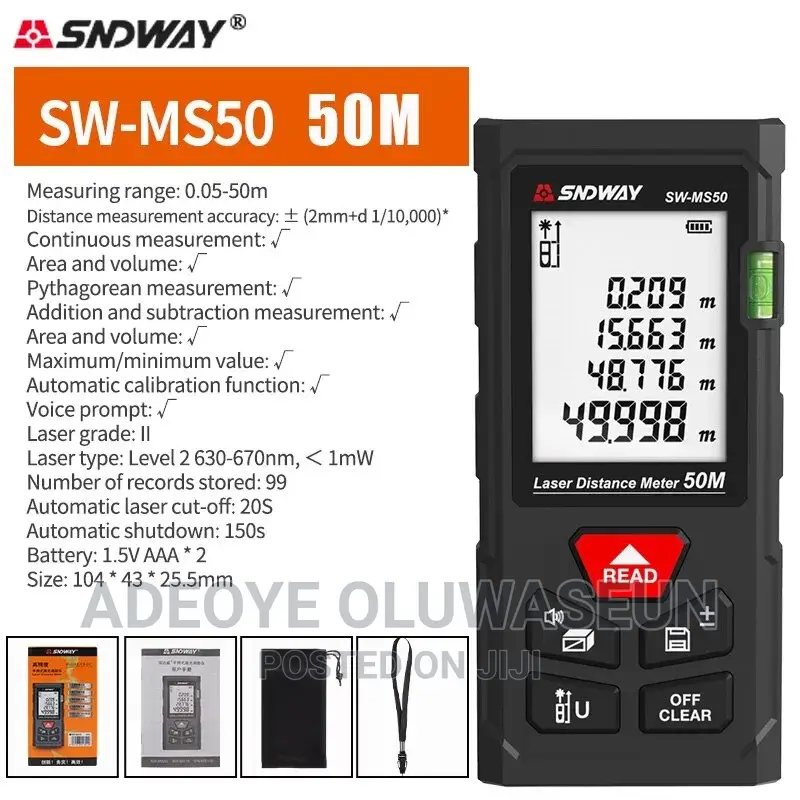 50m SNDWAY Laser Distance Meter