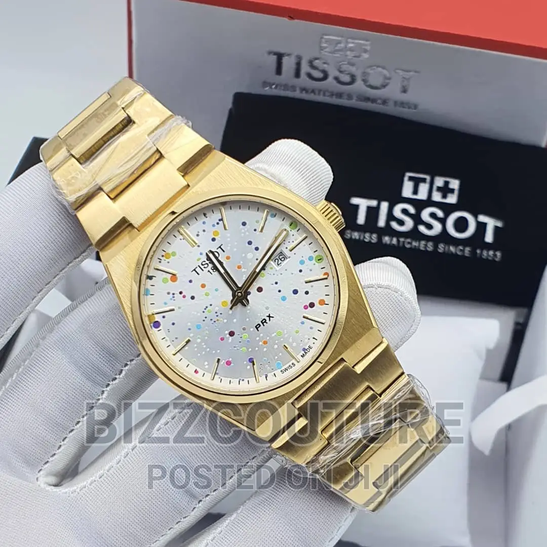 Original Tissot Gold Steel Chain Watch Available in Store
