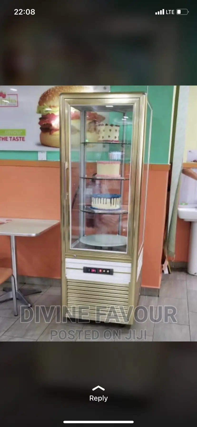 Cake Rotating Display Chiller Showcase