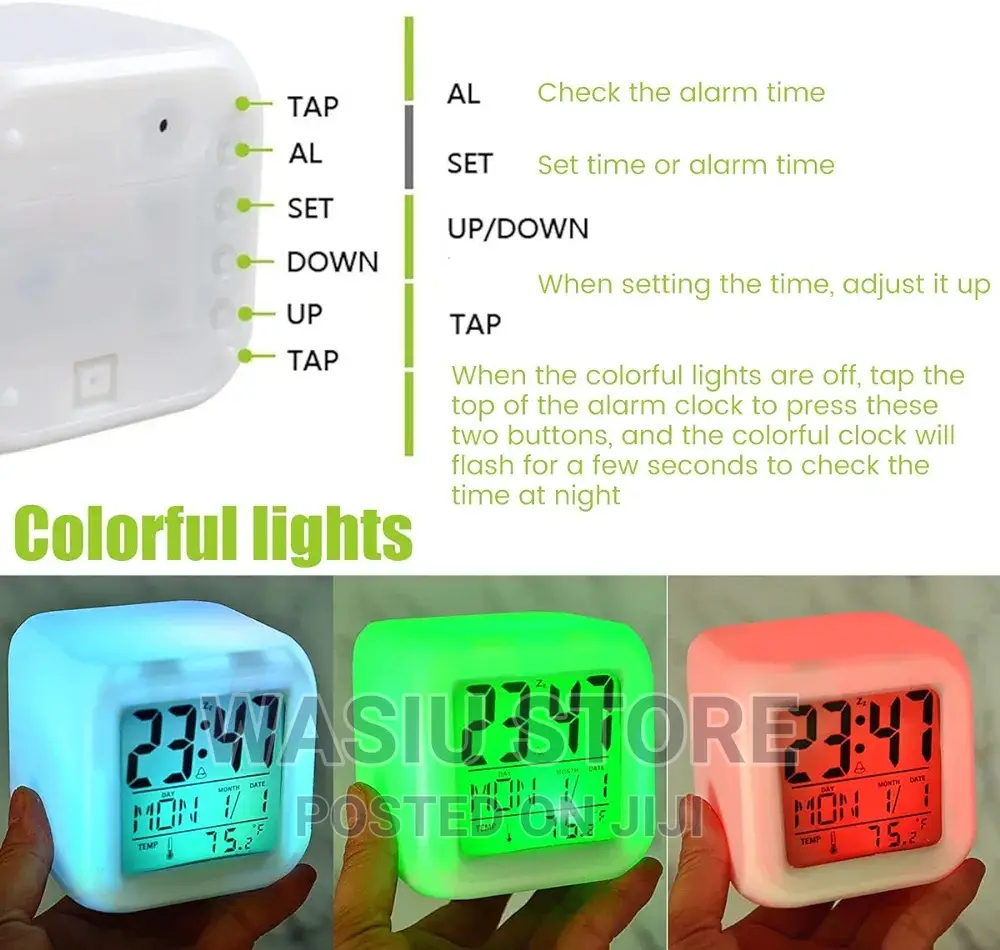 LED Digital Cube Alarm Clock