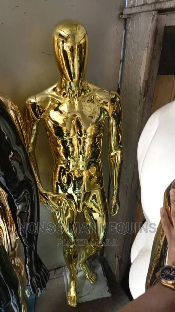 Gold Chrome Man Display Fashion Mannequin