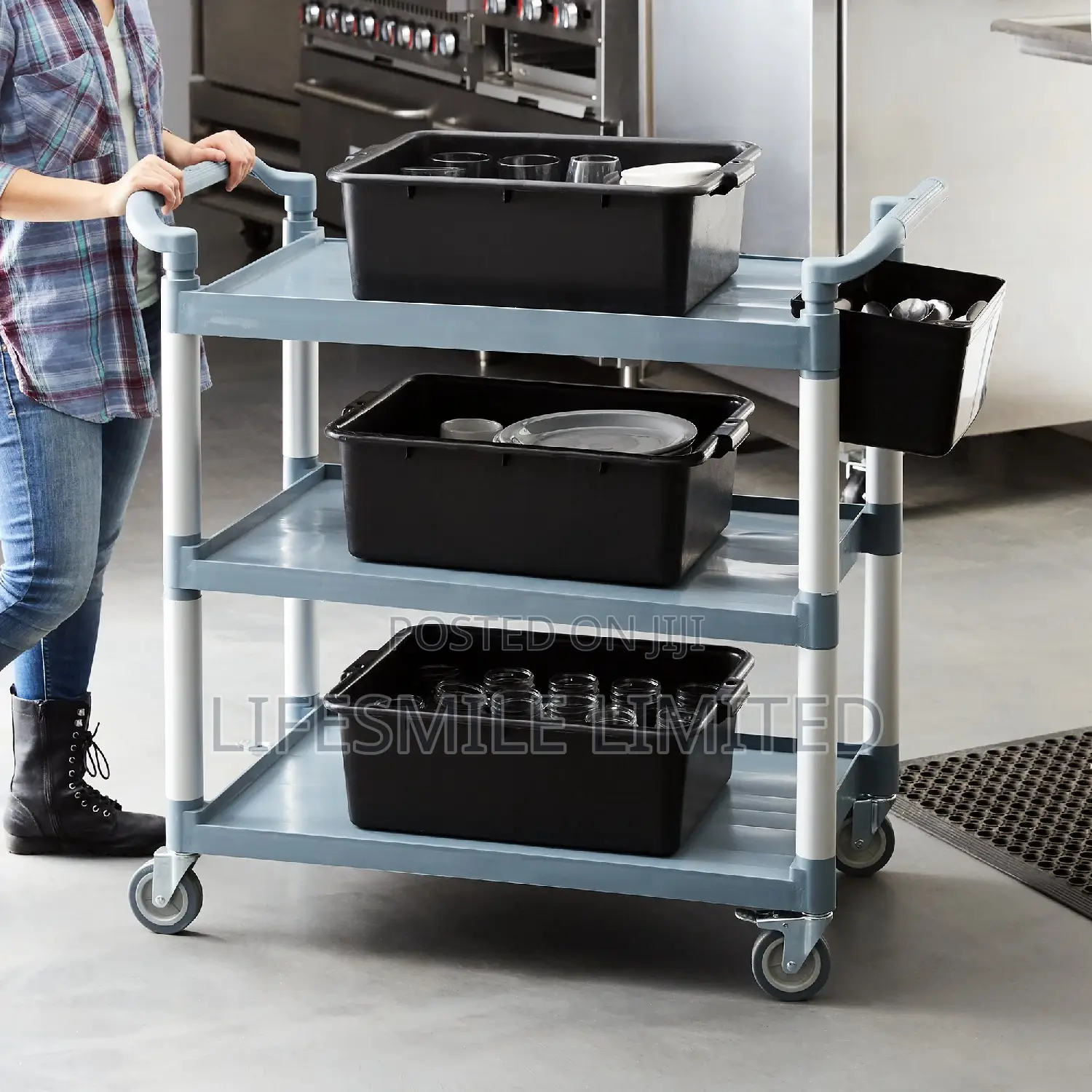Industrial 3 Layers Plastic Trolley
