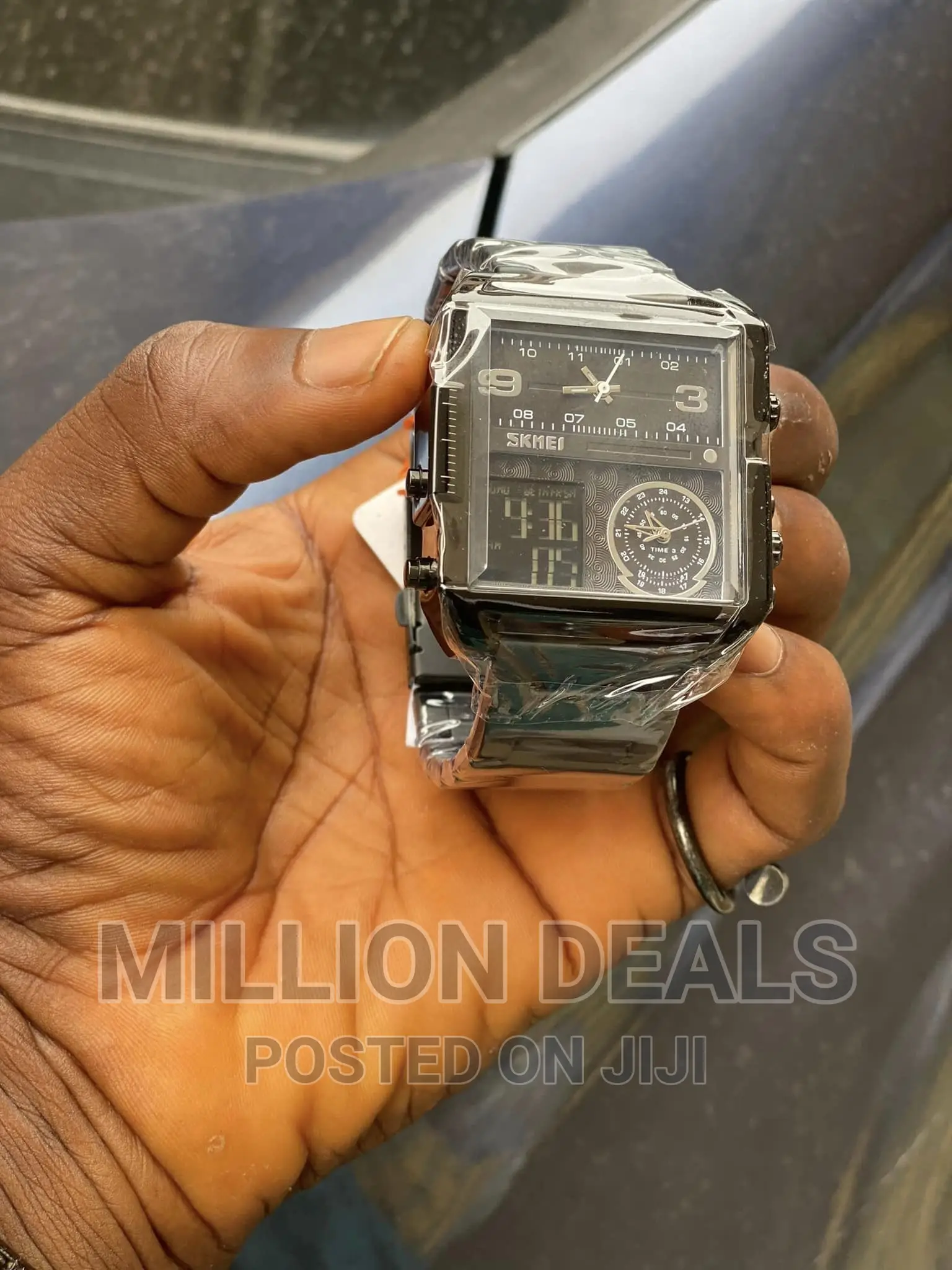 Square Unique Black Men's Waterproof Wrist Watch