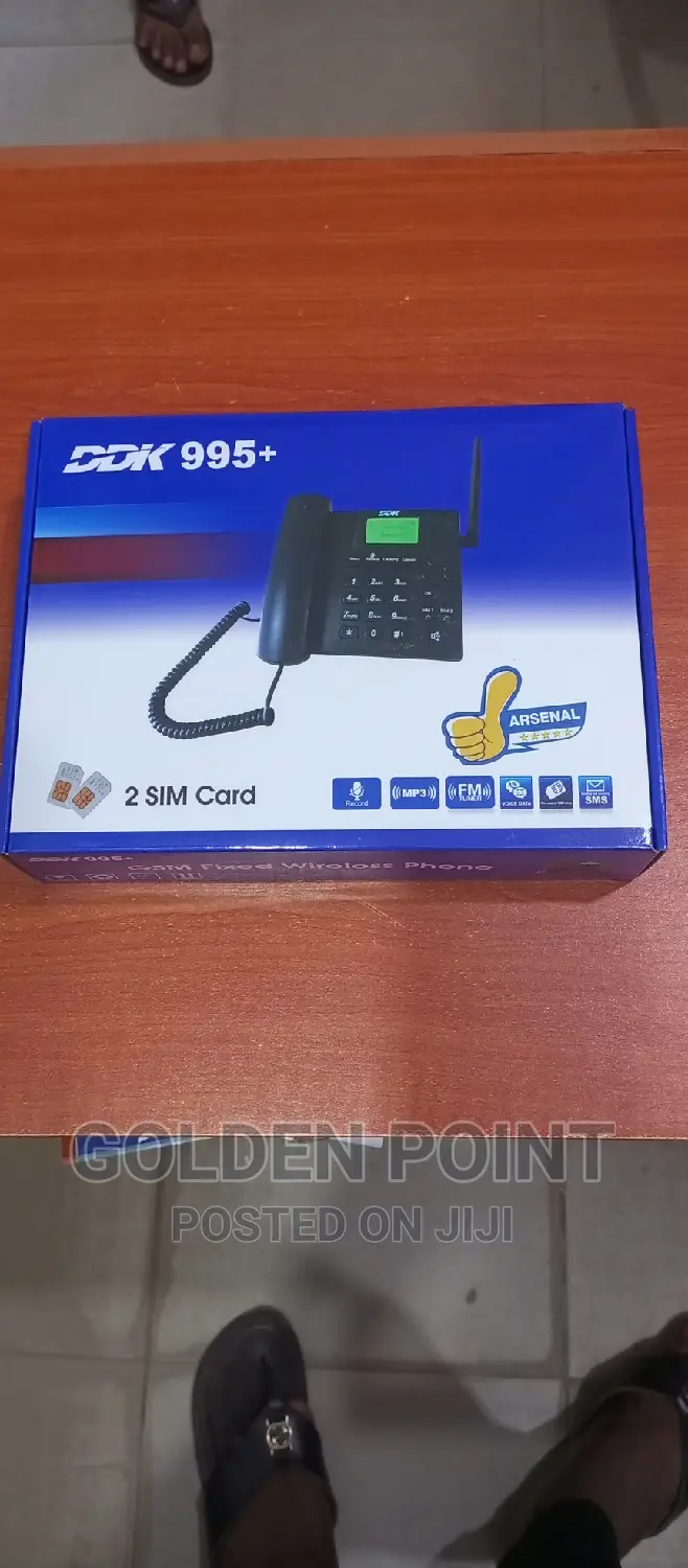 Desktop GSM Phone Dual SIM With Memory Card Slot - Black