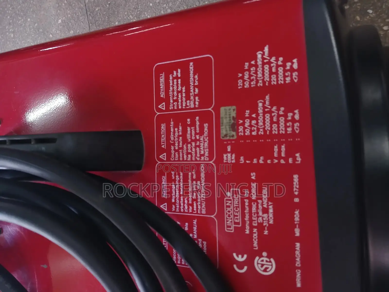 Lincoln Electric Mb-190a Fume Extractor(Without Hose)