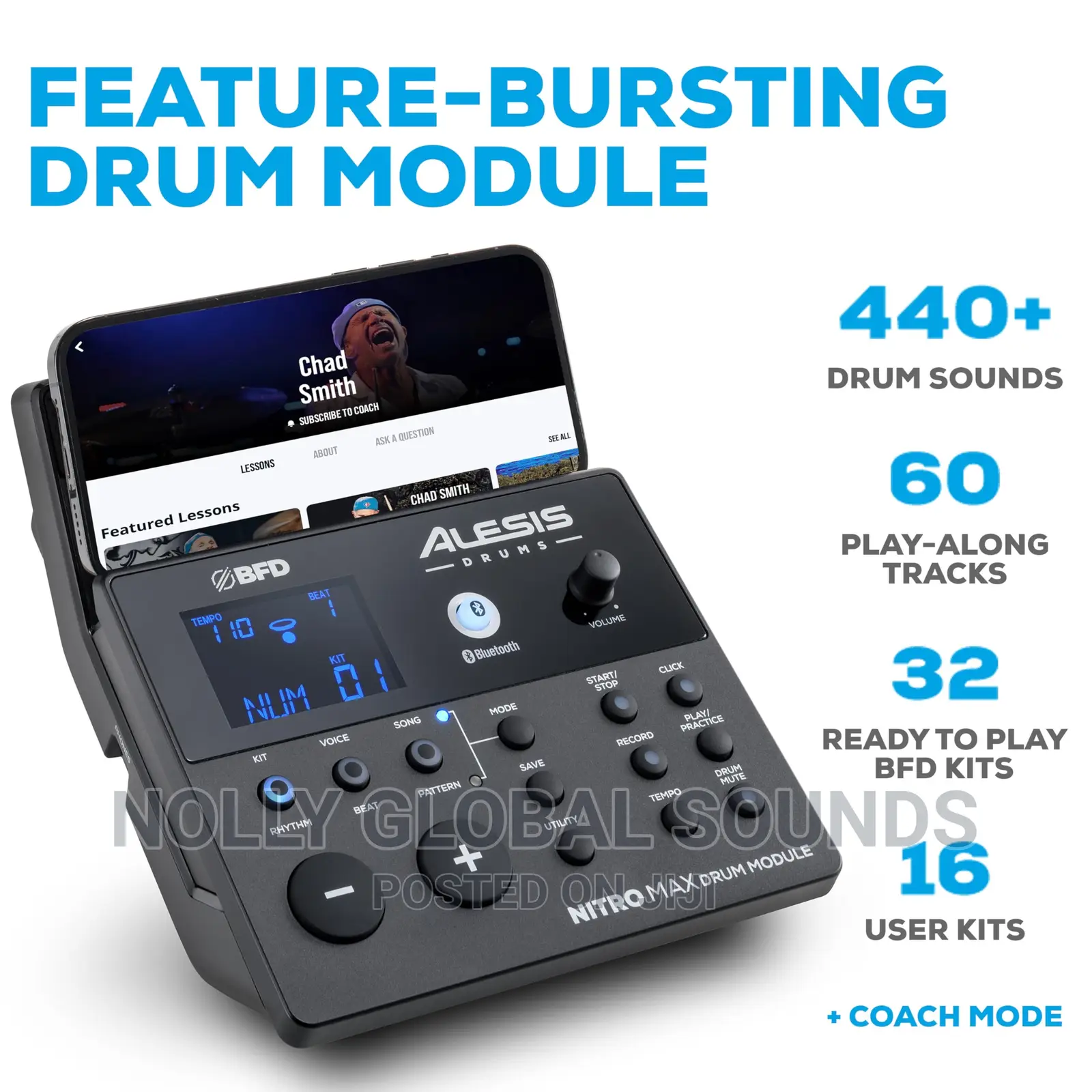 Alesis Nitro Mesh Kit Electric Drum Set With Pads, Bluetooth