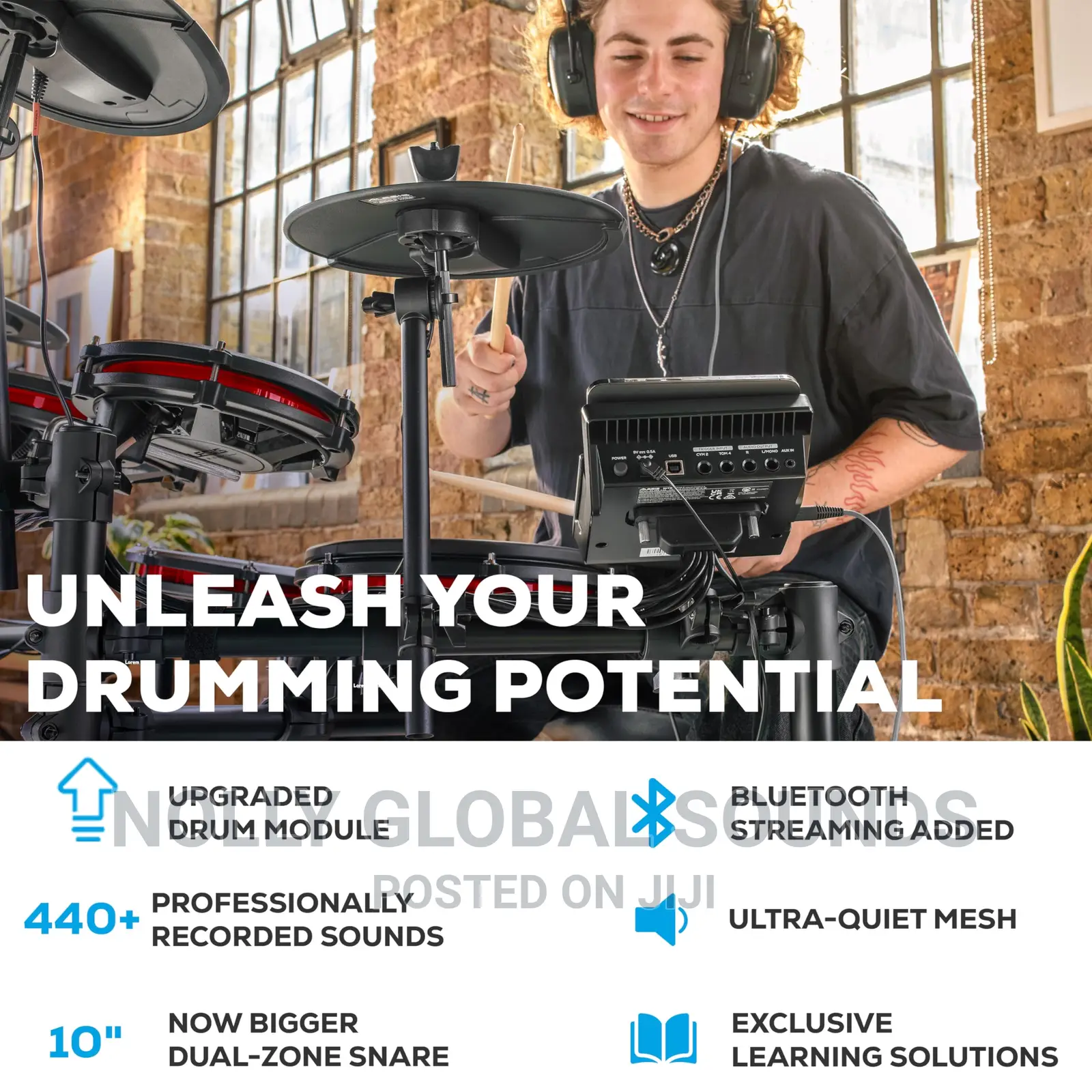 Alesis Nitro Mesh Kit Electric Drum Set With Pads, Bluetooth