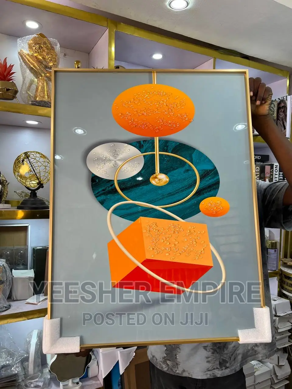 Luxury Crystal Wall Frame With Gold Edge