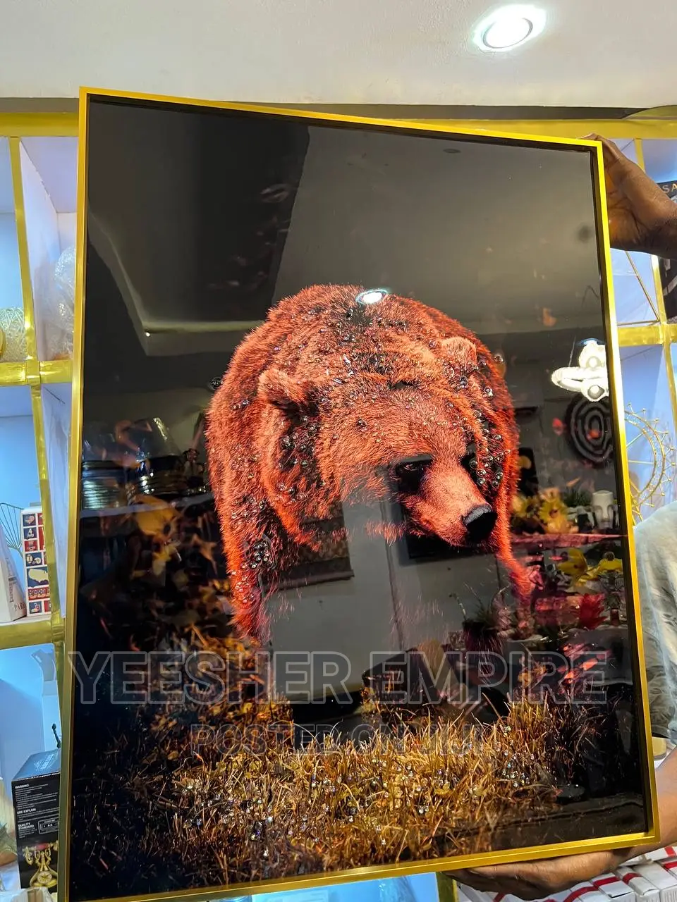Luxury Crystal Wall Frame With Gold Edge