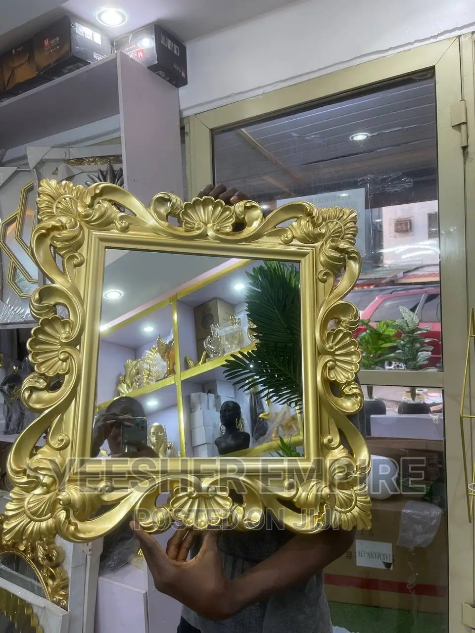 Vintage Square Gold Mirror