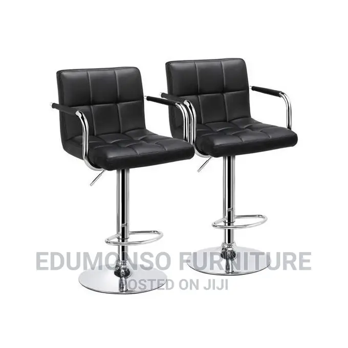 Adjustable Height Swivel Bar Stool With Arm Rest(Set of 2)