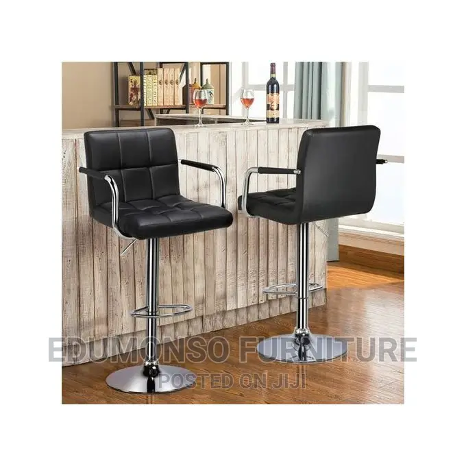 Adjustable Height Swivel Bar Stool With Arm Rest(Set of 2)