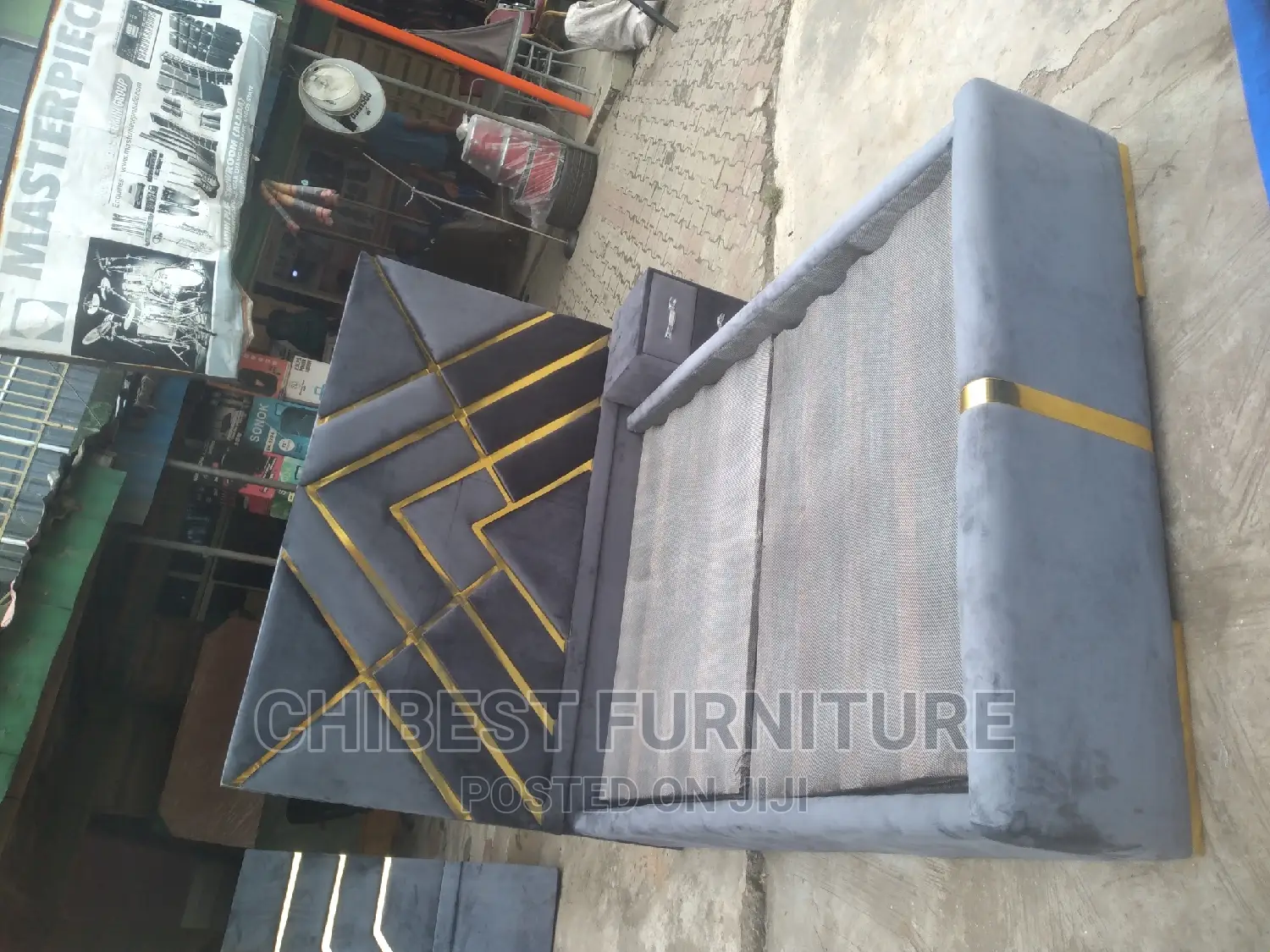 Quality 4.5by6 Upholstery Padded Bed Frame With One Bed Side