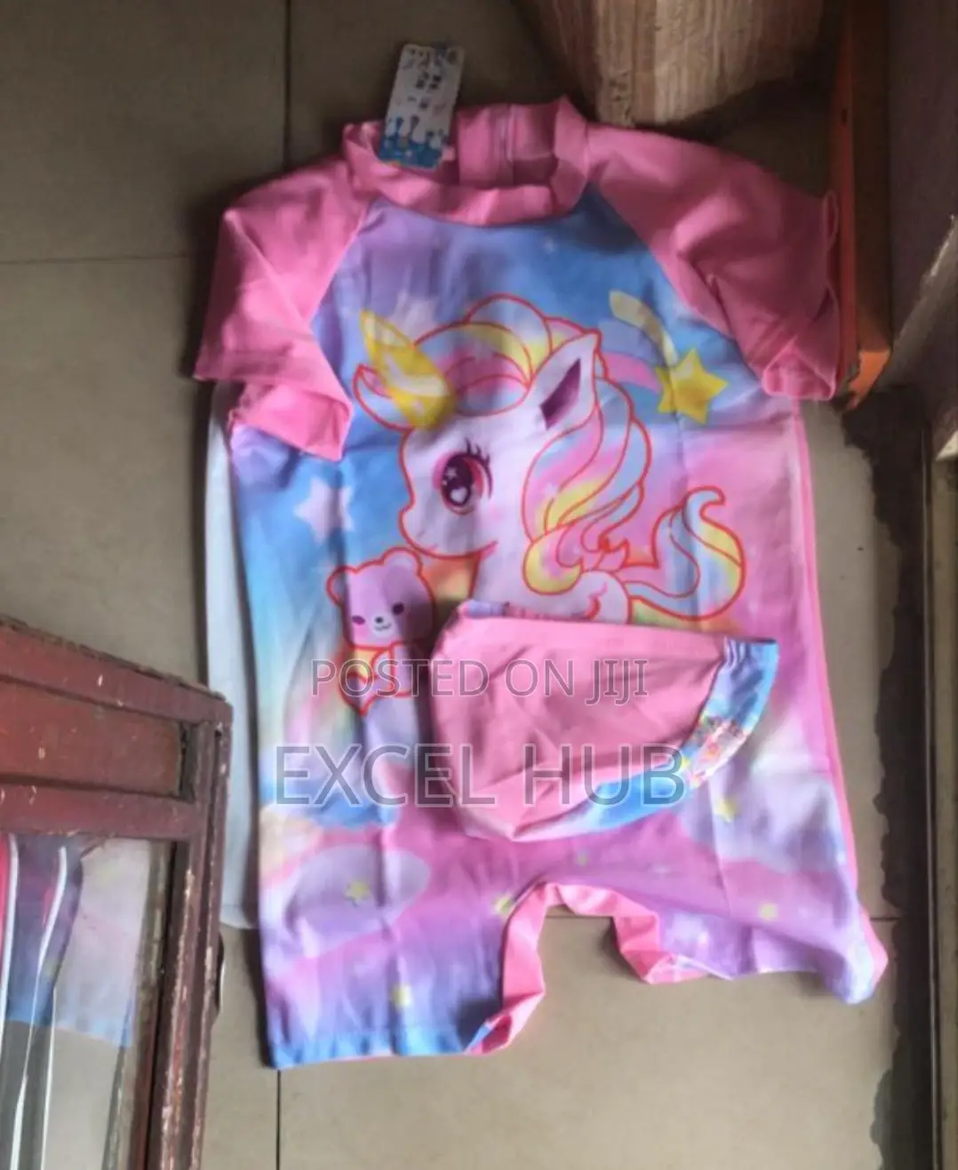 Children Swimming Suite Pink With Cap