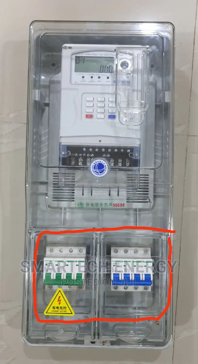 3 Phase Transparent Meter Box With 2 Breaker Slot