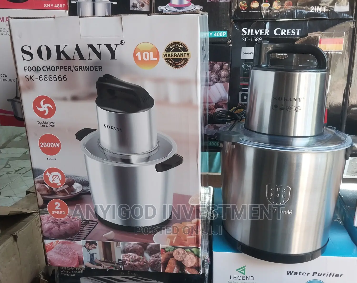 Sokany 10L Yam Pounder 2000watts