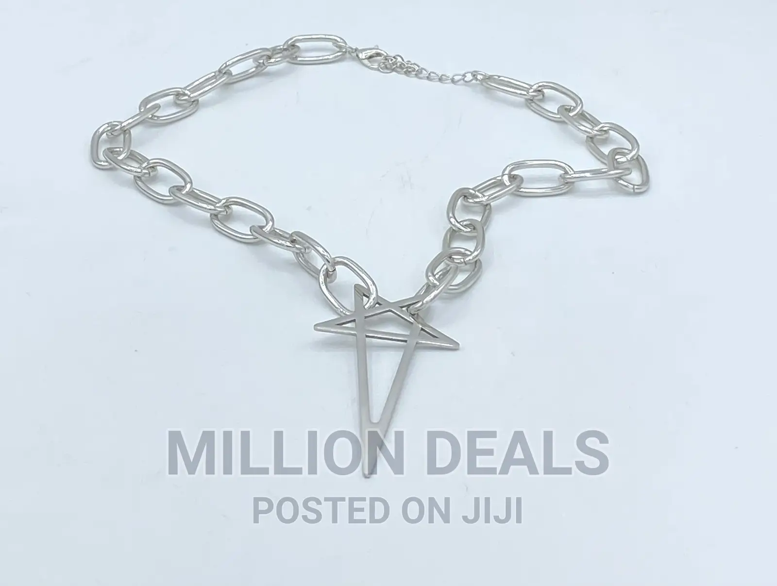 Stylish Pattern Steel Men’S Neckpiece Silver