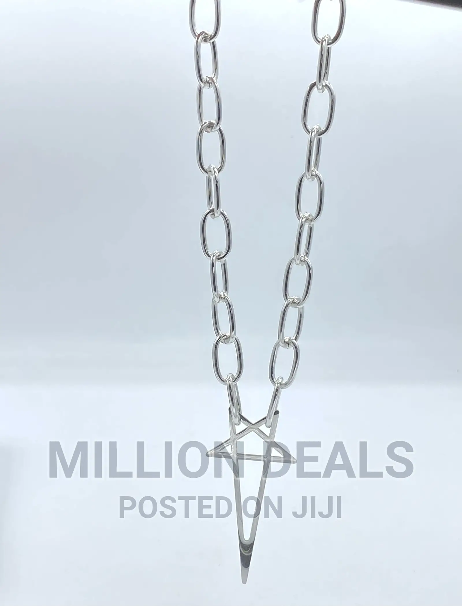 Stylish Pattern Steel Men’S Neckpiece Silver