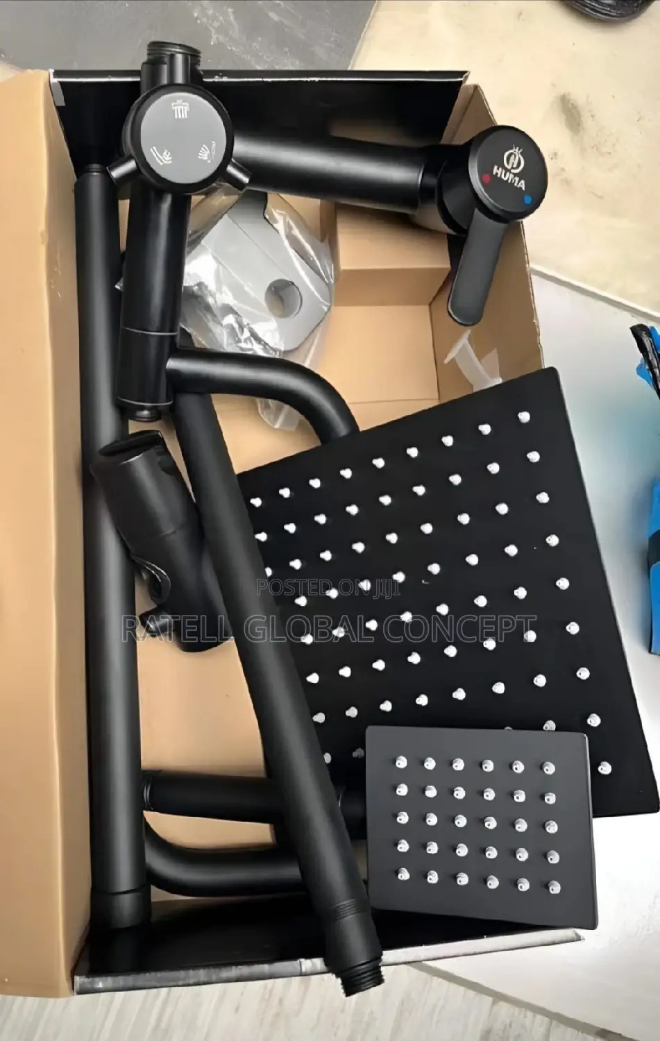 Huma Black Shower Mixer Set