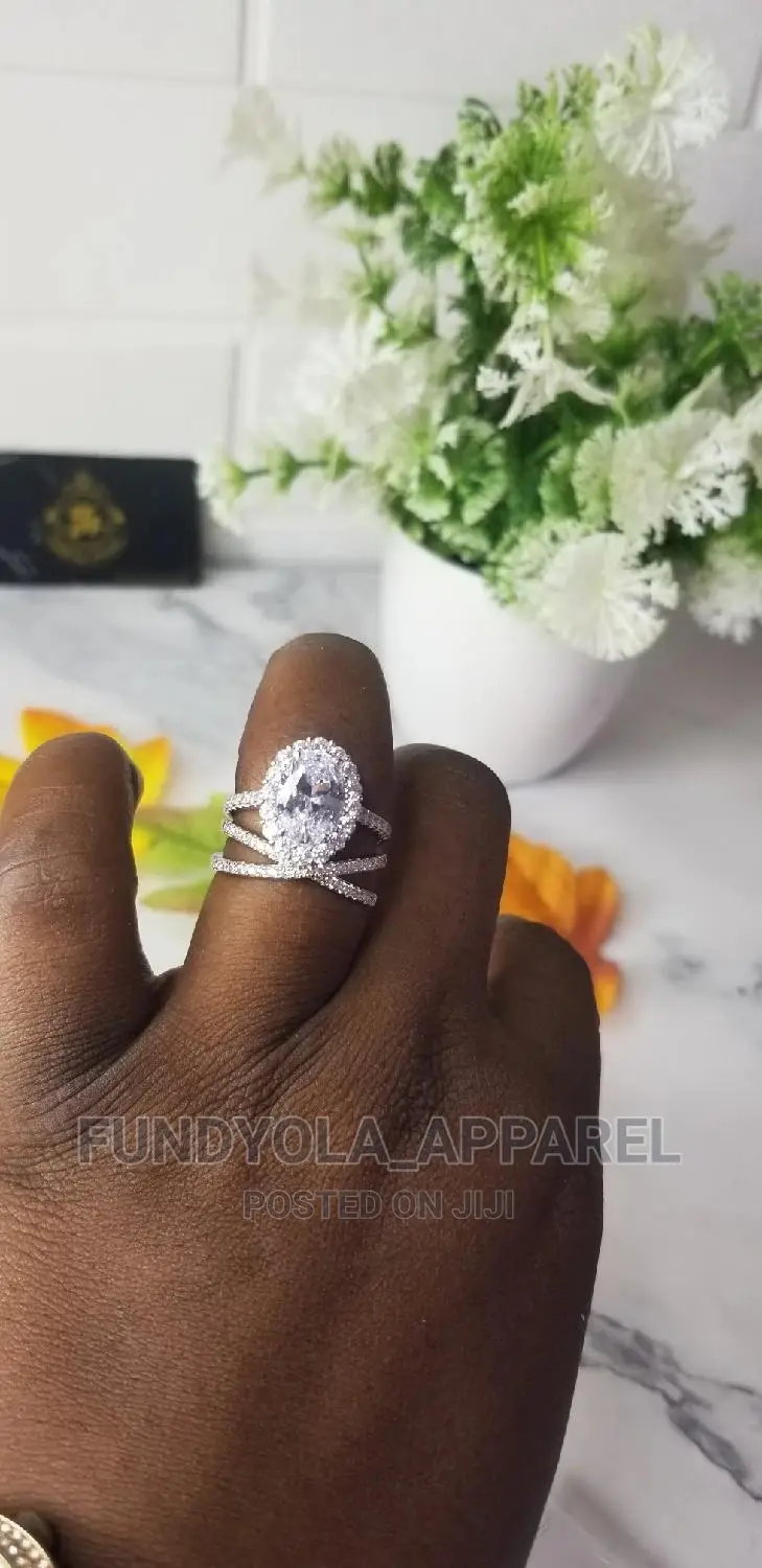 Oval 925 Sterling Silver Bridal Wedding Ring