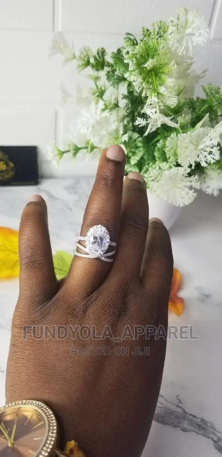 Oval 925 Sterling Silver Bridal Wedding Ring