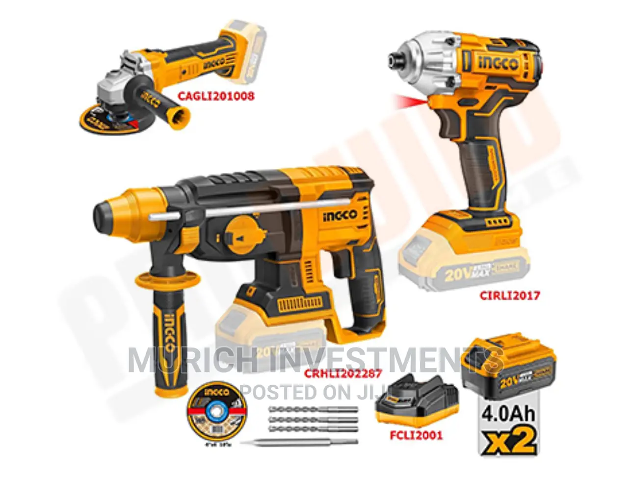 Ingco 3 in 1 Cordless Combo Kit COSLI230520