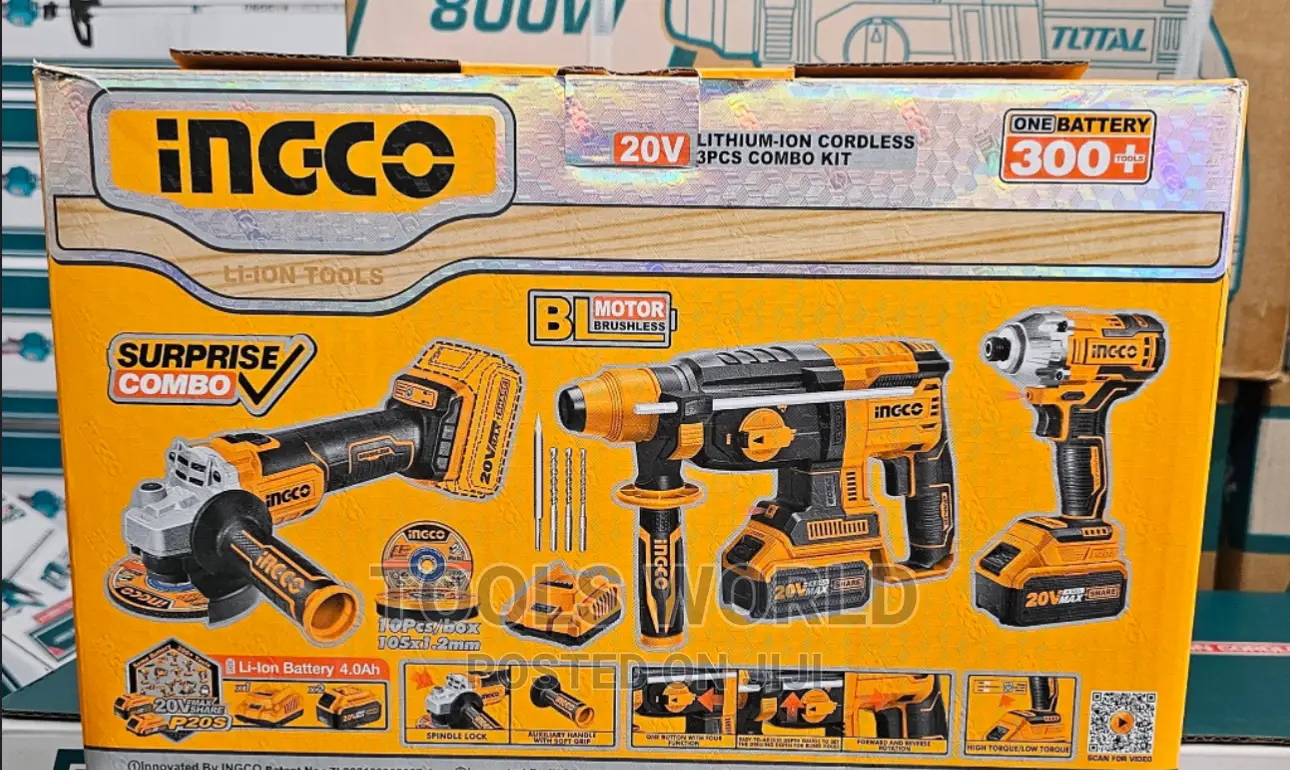 Ingco Lithium-ion Cordless 3pcs Combo Kitcosli230520