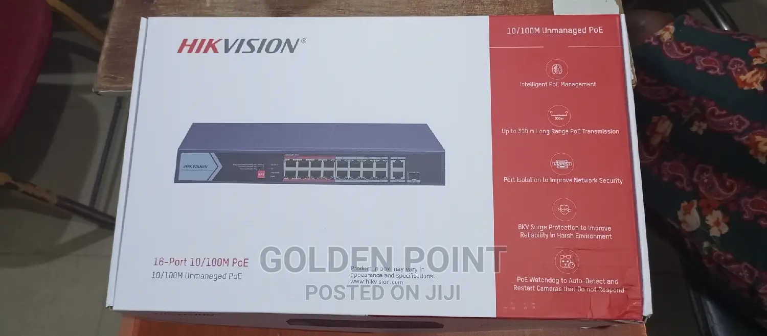 Hikvision Ds-3e0316p-E | 16 Port Fast Unmanaged Poe Switch